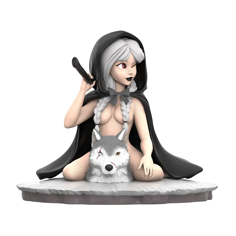 פסל של שלגיה עם ראש זאב