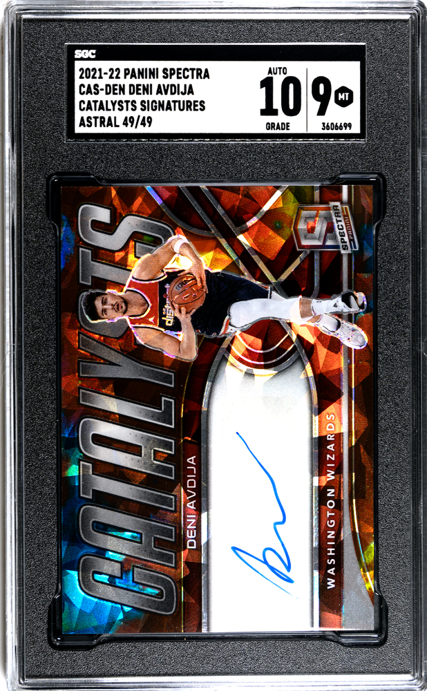 2021-22 Spectra Deni Avdija Catalysts Signatures Astral Auto #/49 SGC 9/10 קלף דני אבדיה