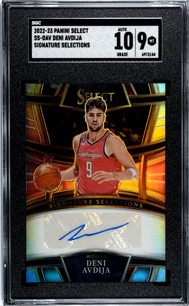 2022-23 Panini Select Deni Avdija Signature Selections Auto #SS-DAV SGC 9/10