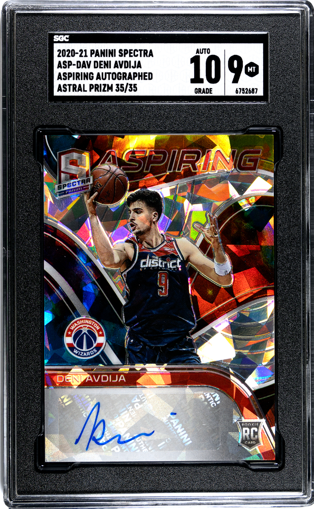2020-21 Panini Spectra Deni Avdija RC Astral Rookie #/35 Wizards SGC 9/10
