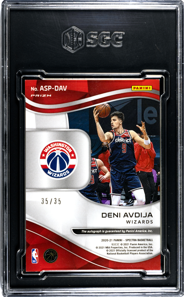 2020-21 Panini Spectra Deni Avdija RC Astral Rookie #/35 Wizards SGC 9/10