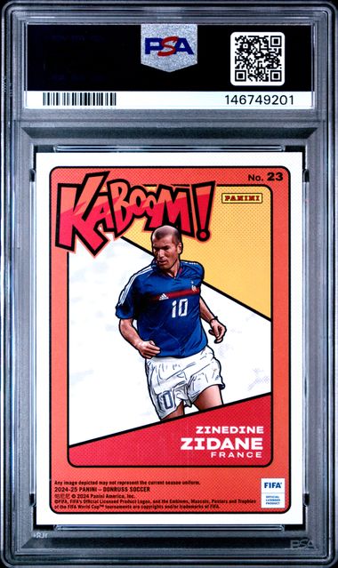 2024-25 Panini Donruss FIFA Zinedine Zidane #23 Kaboom Case Hit SSP PSA 9 קלף זידאן