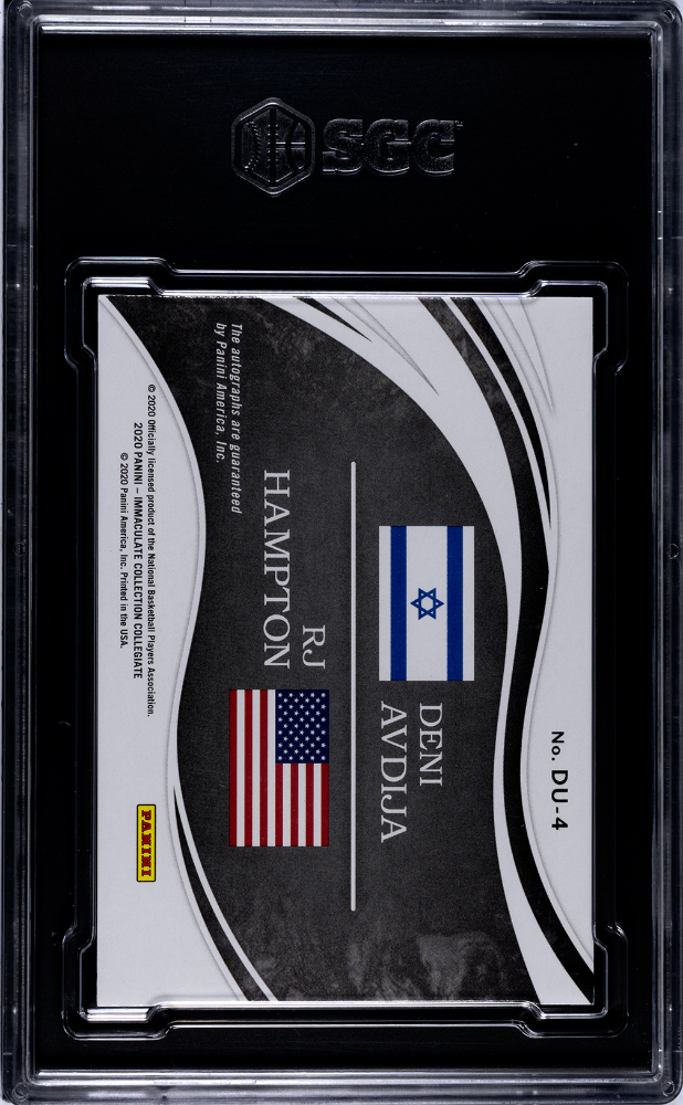 2020-21 Immaculate Deni Avdija RJ Hampton,, EX Dual Auto Gold #/10 SGC 8/10