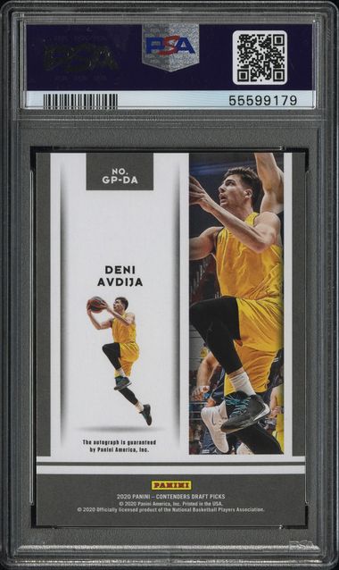 2020-21 Contenders Draft Deni Avdija Game Day Ticket Stickers RC Auto #/10 PSA 9