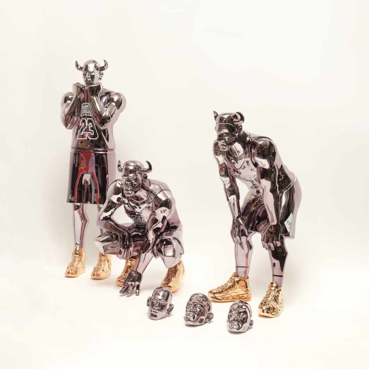 סט פסלי אספנות XL שלושת המלכים - גביע האלופים האגדי - מייקל גו׳רדן