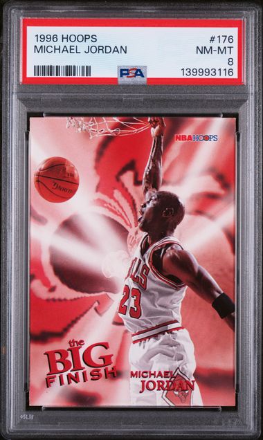 1996 Hoops #176 Michael Jordan Chicago Bulls HOF PSA 8 NM-MT