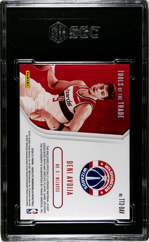 2020-21 Absolute Deni Avdija Tools of Trade Jersey Ball RC Auto 180/199 SGC 9/10 קלף דני אבדיה