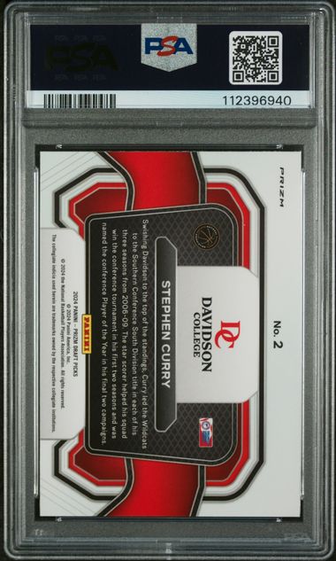 2024 Panini Prizm Draft Picks Campus Legends Stephen Curry #2 Orange Ice PSA 9 קלף סטף קרי