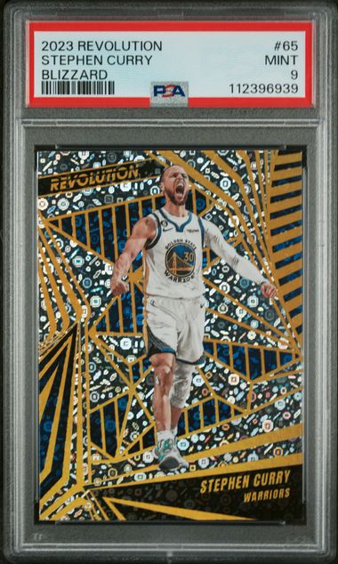 2023-24 Panini Revolution Stephen Curry #65 Blizzard Golden State Warriors PSA 9 קלף סטף קרי