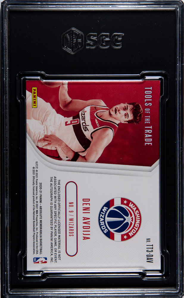 2020-21 Absolute Deni Avdija Tools of the Trade Jersey Ball RC Auto 12/199 SGC 9