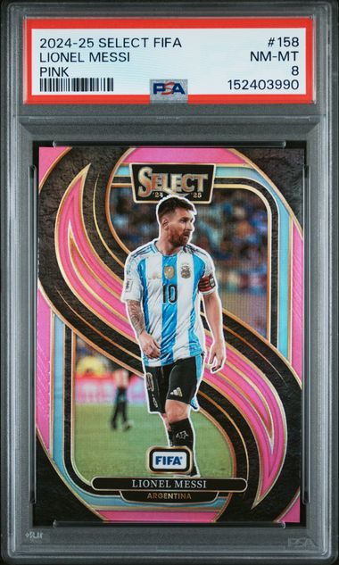 2024-25 PANINI SELECT FIFA PINK #158 LIONEL MESSI 42/59 PSA 8 קלף מסי