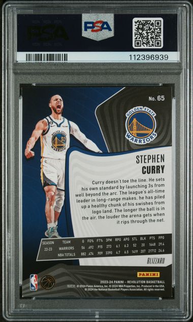 2023-24 Panini Revolution Stephen Curry #65 Blizzard Golden State Warriors PSA 9 קלף סטף קרי
