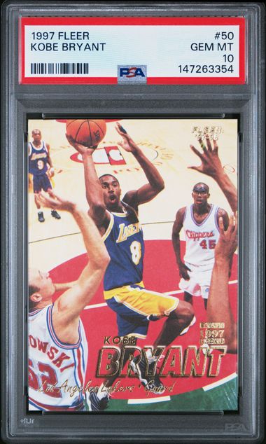 1997 Fleer #50 Kobe Bryant Los Angeles Lakers HOF PSA 10 GEM MINT New Grade