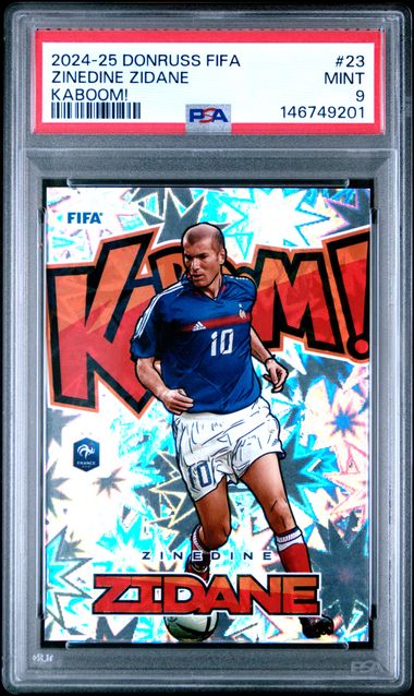 2024-25 Panini Donruss FIFA Zinedine Zidane #23 Kaboom Case Hit SSP PSA 9 קלף זידאן