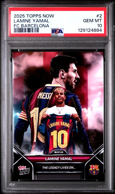 2025-2026 Topps Now Fc Barcelona Lamine Yamal PSA 10 קלף מסי