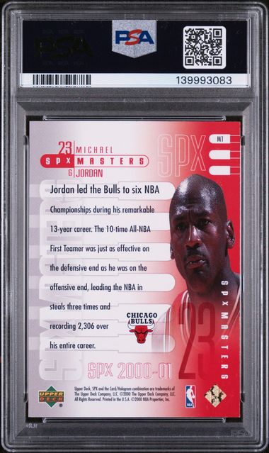 2000 SPx Masters #M1 Michael Jordan Chicago Bulls HOF PSA 8 NM-MT