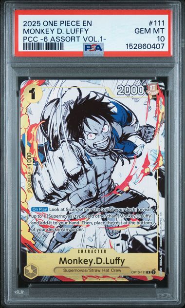 2025 ONE PIECE PREMIUM CARD COLLECTION 6 ASSORT VOL.1- MONKEY D. LUFFY PSA 10 קלף לופי