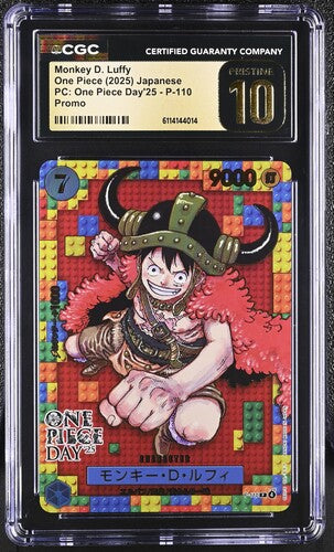 2025 ONE PIECE JAPANESE PC: ONE PIECE DAY'25 MONKEY D. LUFFY CGC 10 PRISTINE קלף לופי