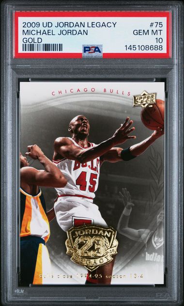 2009 UPPER DECK JORDAN LEGACY GOLD #75 MICHAEL JORDAN PSA 10