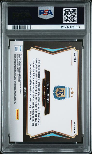 2024-25 PANINI SELECT FIFA SILVER #244 LIONEL MESSI PSA 9 קלף מסי
