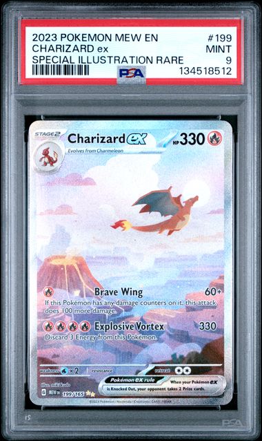 2023 Pokemon Mew 151 Charizard Ex #199 MINT PSA 9 Special Illustration Rare