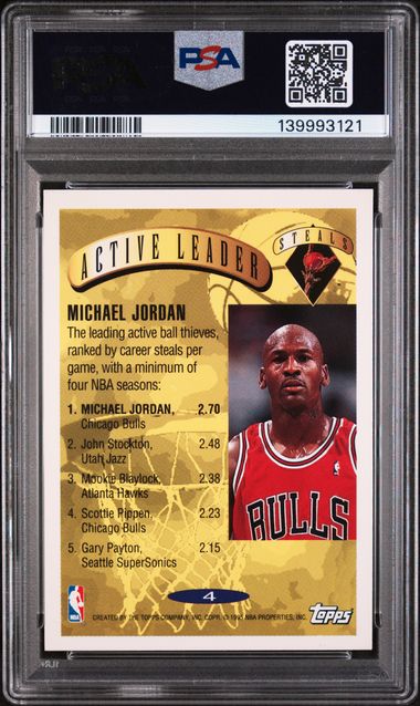 1995 Topps #4 Michael Jordan Chicago Bulls HOF PSA 8 NM-MT