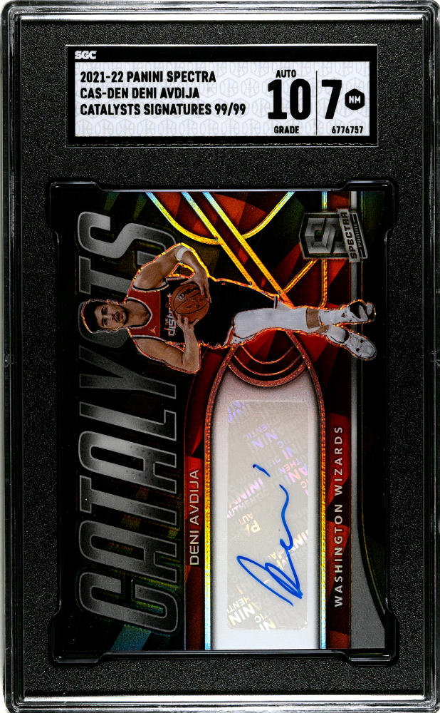 2021-22 Panini Spectra Deni Avdija Catalysts Signatures Auto #/99 SGC 7/10 קלף דני אבדיה