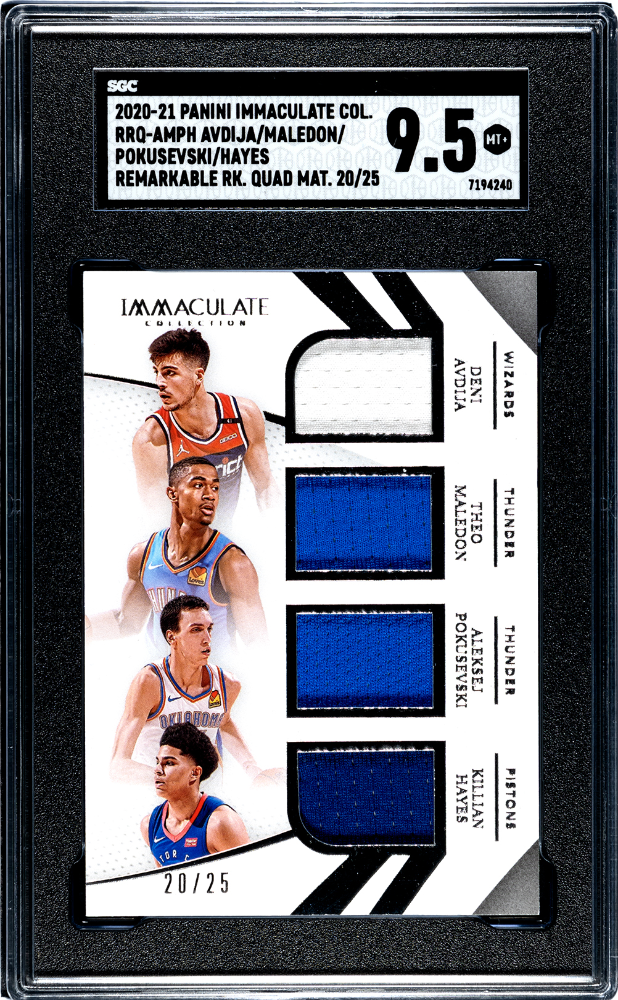 2020-21 Immaculate Deni Avdija Theo Maledon Pokusevski Hayes Rookie #/25 SGC 9.5