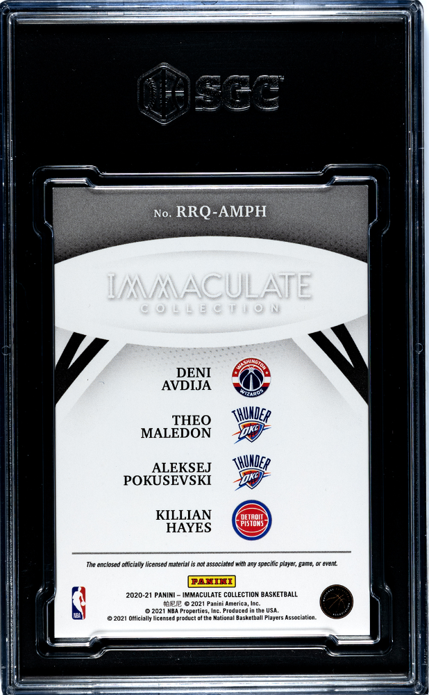 2020-21 Immaculate Deni Avdija Theo Maledon Pokusevski Hayes Rookie #/25 SGC 9.5