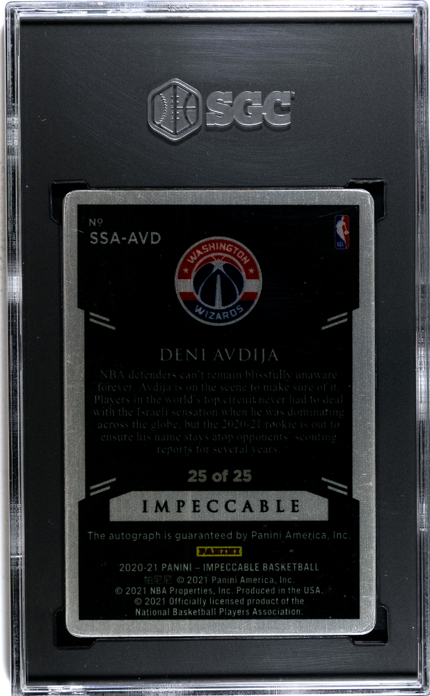 2020-21 Impeccable Deni Avdija Stainless Stars Auto RC Orange #/25 SGC 7/10