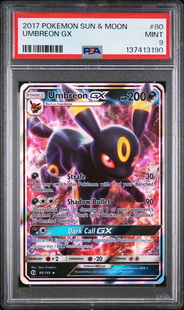 2017 Pokemon Sun & Moon #80 Umbreon Gx PSA 9 MINT