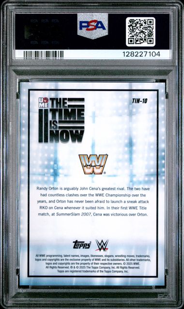 2025 Topps Chrome WWE John Cena The Time Is Now Gold Refractor /50 PSA 9 TIN10 קלף ג'ון סינה