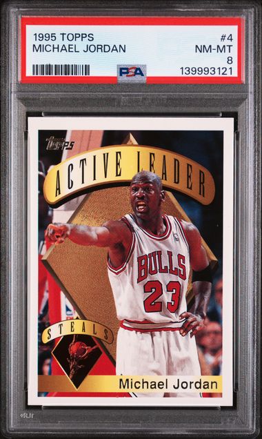 1995 Topps #4 Michael Jordan Chicago Bulls HOF PSA 8 NM-MT