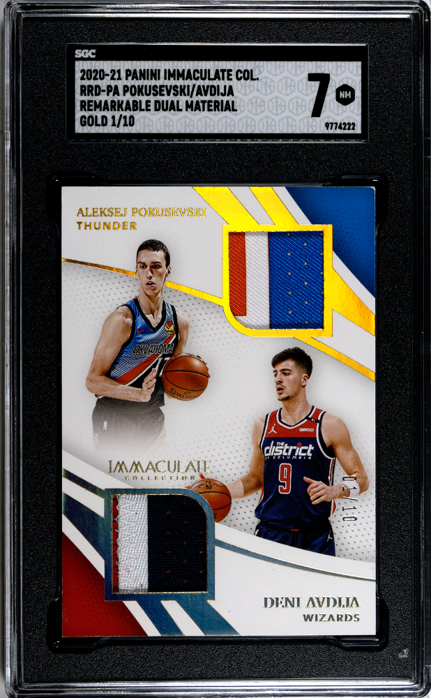 2020-21 Immaculate Aleksej Pokusevski Deni Avdija Rookie Gold #/10 SGC 7