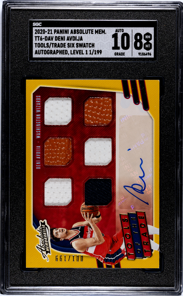 2020-21 Absolute Deni Avdija Tools Trade Jersey Ball RC Auto #/199 SGC 8/10
