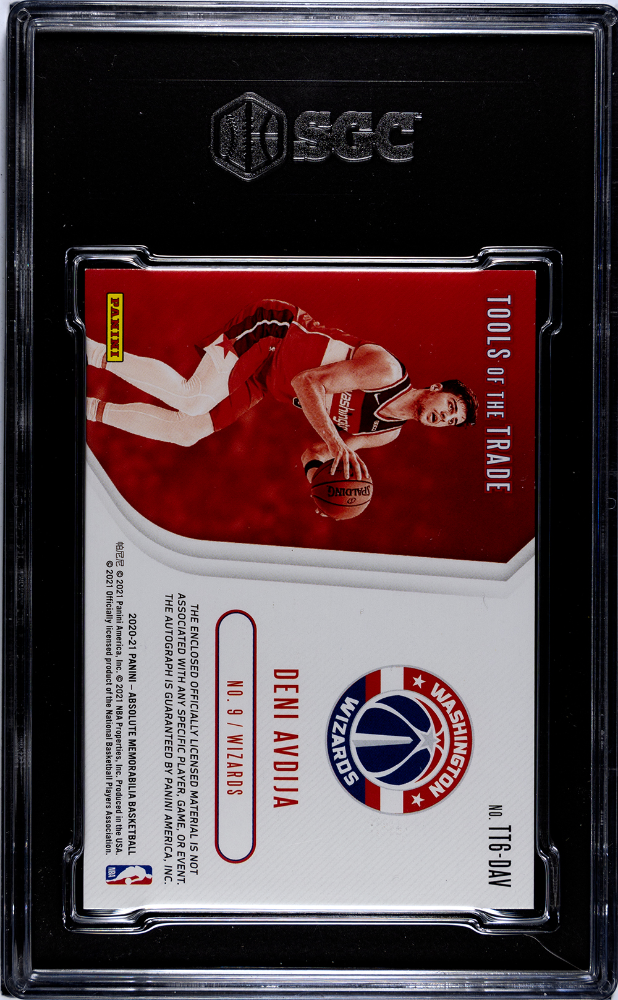 2020-21 Absolute Deni Avdija Tools Trade Jersey Ball RC Auto #/199 SGC 8/10
