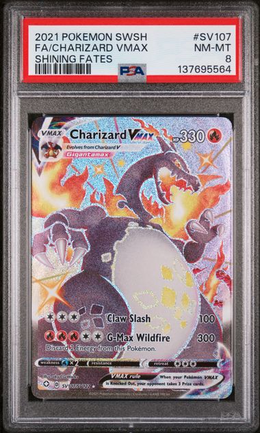 2021 Pokemon SWSH Shining Fates #SV107 FA/Charizard VMAX PSA 8 NM-MT