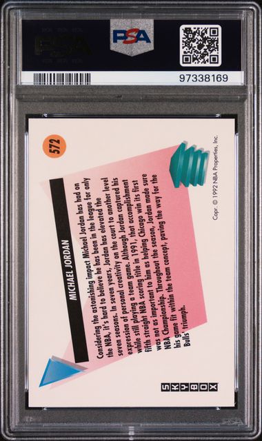 1991-92 Skybox Michael Jordan Salutes #572 Bulls PSA 10 GEM MINT
