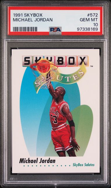 1991-92 Skybox Michael Jordan Salutes #572 Bulls PSA 10 GEM MINT