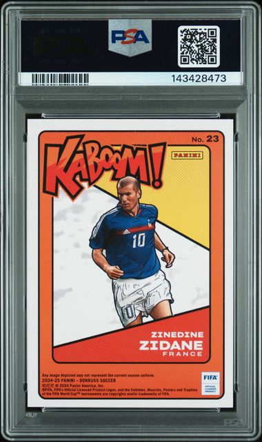 2024-25 PANINI DONRUSS FIFA KABOOM! #23 ZINEDINE ZIDANE PSA 8 קלף זידאן