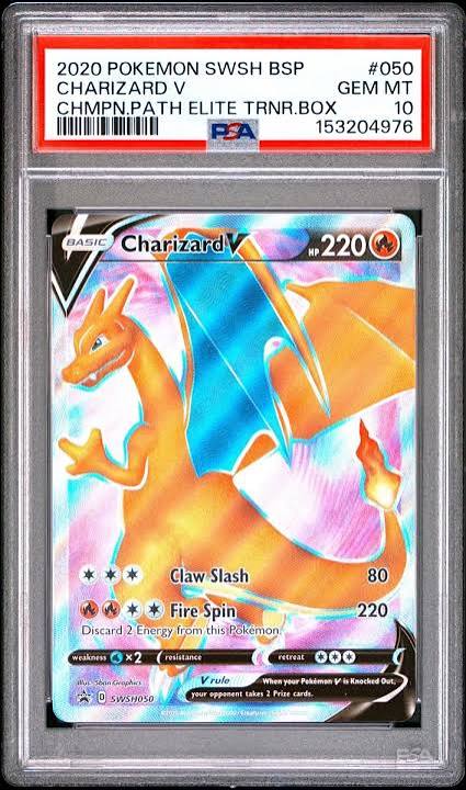 2020 Pokemon SWSH BSP Champion's Path ETB #050 Charizard V PSA 10 GEM MINT קלף צ'ריזארד