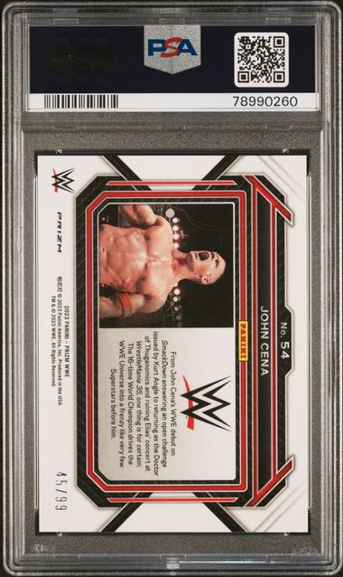 Prizm WWE John Cena Orange Prizm /99 PSA 9 קלף ג'ון סינה