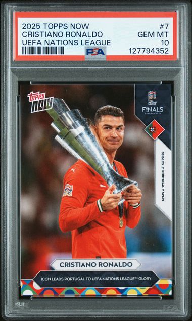 2025 Topps Now Cristiano Ronaldo UEFA Nations League #7 PSA 10 GEM MINT Gem Mint קלף כריסטיאנו רונאלדו