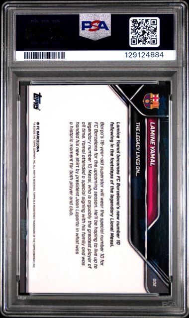 2025-2026 Topps Now Fc Barcelona Lamine Yamal PSA 10 קלף מסי