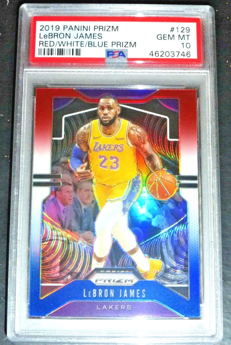 2019-20 LeBron James RWB Prizm PSA 10 Lakers