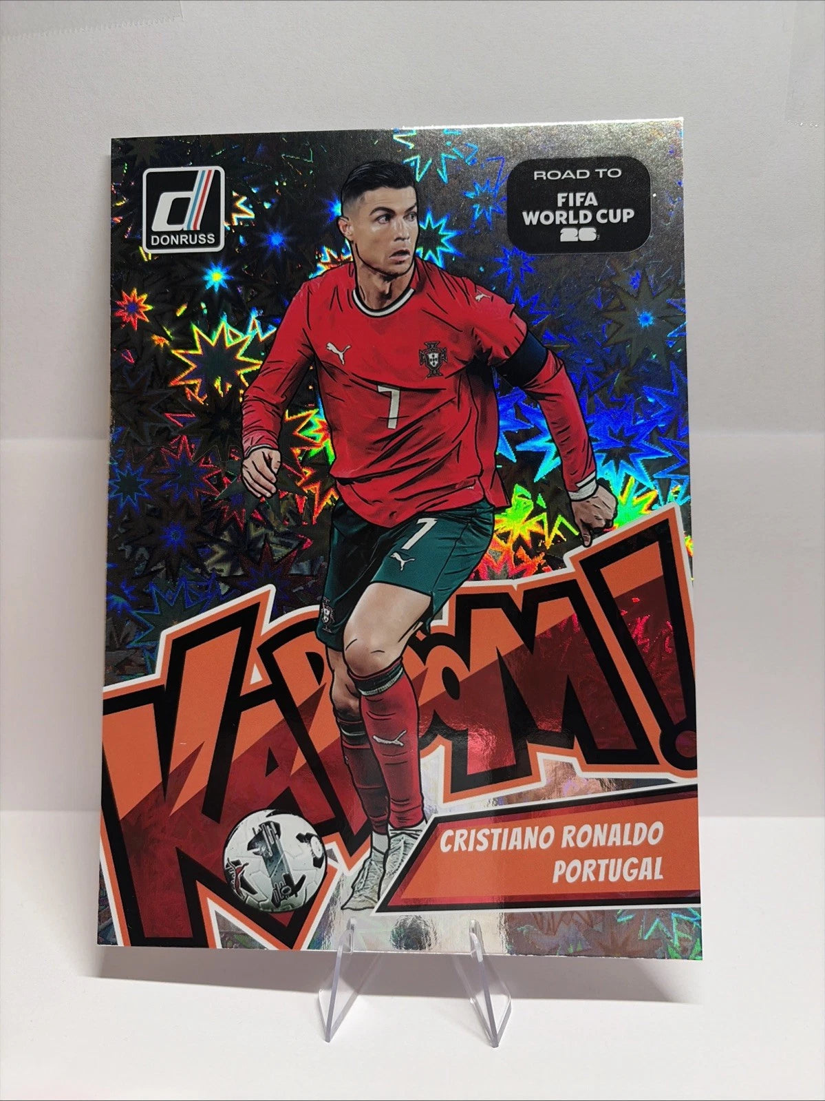 Cristiano Ronaldo Kaboom 2025-26 Road to FIFA World Cup Donruss Panini Oversized קלף כריסטיאנו רונאלדו