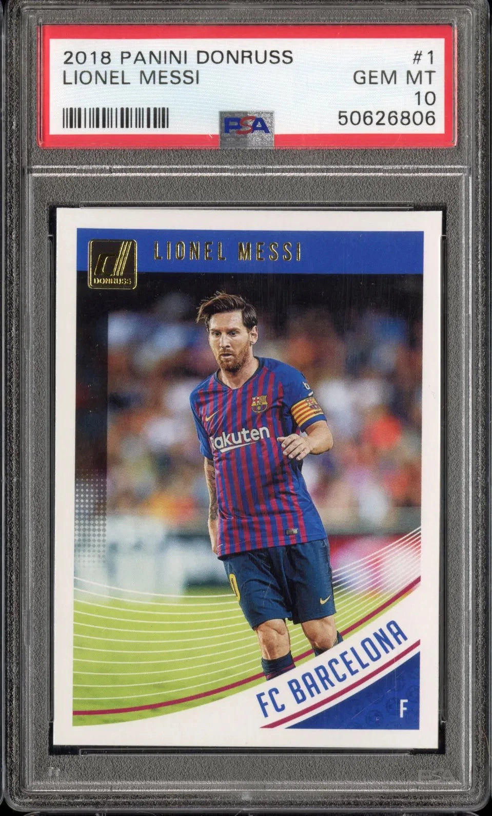 2018-19 Panini Donruss Soccer Lionel Messi #1 PSA 10 קלף מסי