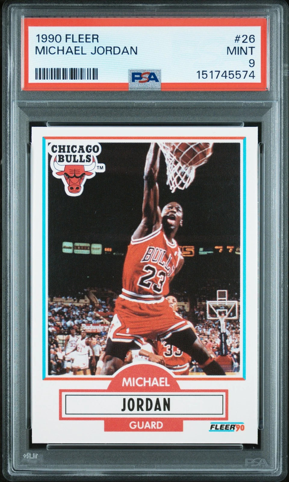 1990-91 Fleer Basketball - Michael Jordan #26 PSA 9 קלף מייקל ג'ורדן