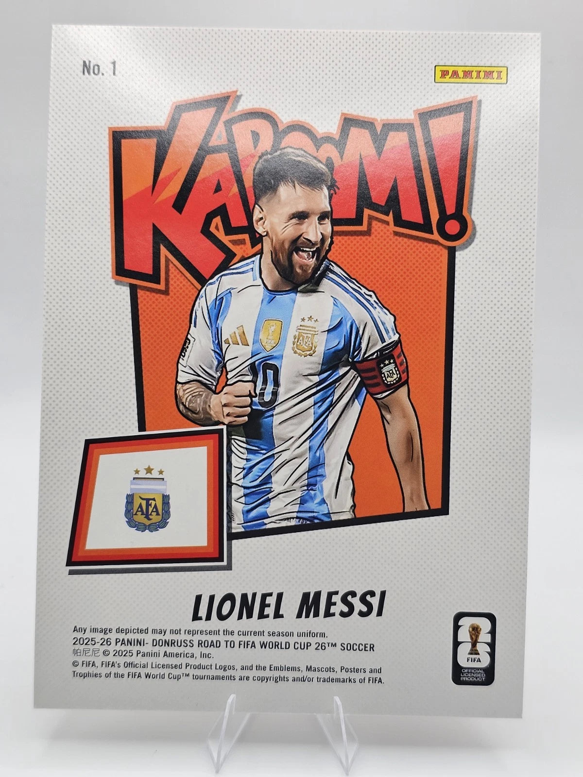 2025-26 Panini Donruss FIFA Lionel MESSI Oversized Jumbo KABOOM World Cup Card קלף מסי