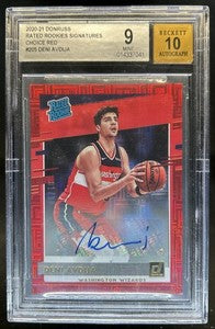 2020-21 Panini Donruss Deni Avdija Rated Rookie Choice Red RC Auto #/99 BGS 9/10